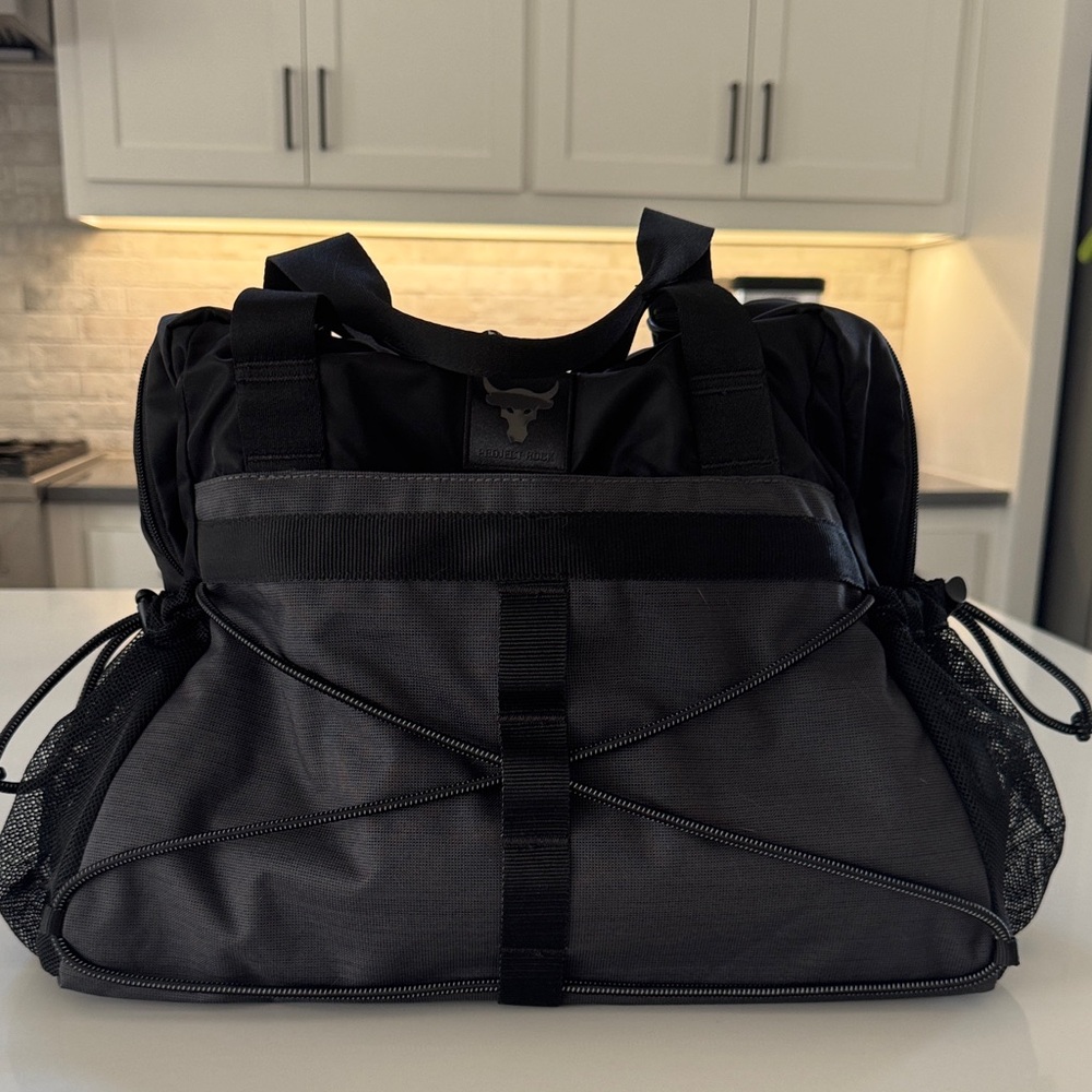Black and Gray Duffel Bag for Men